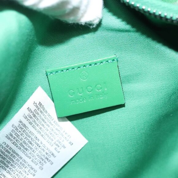 GUCCI Children's Sherry Line Bag Canvas Leather Green Silver 502095 Auth 138553 - Picture 10 of 16